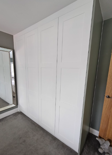 White Shaker Corner Wardrobes - Wardrobes in Amersham