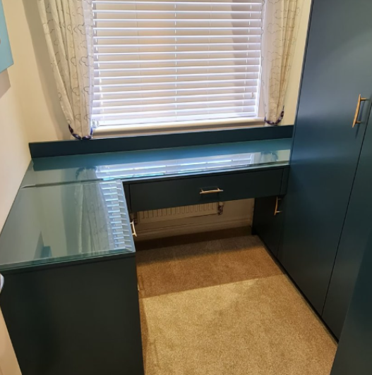 Deep Green Utility with Glass Worktop - Utility Rooms in Amersham